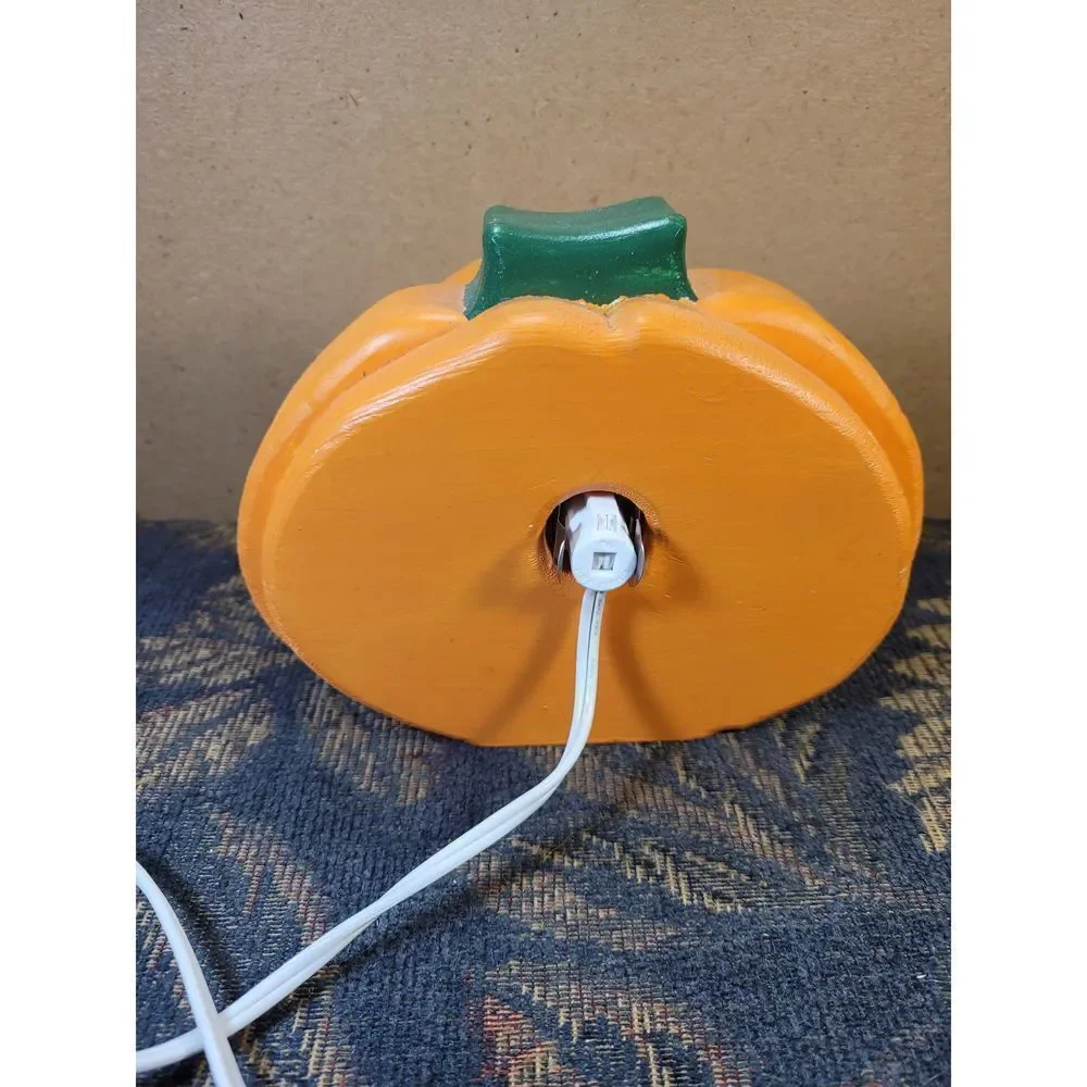 Handmade Wood Pumpkin Light